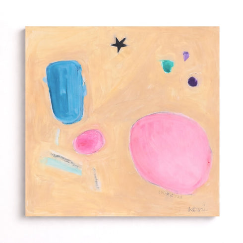 Lucky Star multicolor original painting on stretched canvas - Unique original artwork gifts for the living room, bedroom or home decor by Kerri Rosenthal