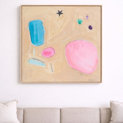 Lucky Star multicolor original painting on stretched canvas - Unique original artwork gifts for the living room, bedroom or home decor by Kerri Rosenthal