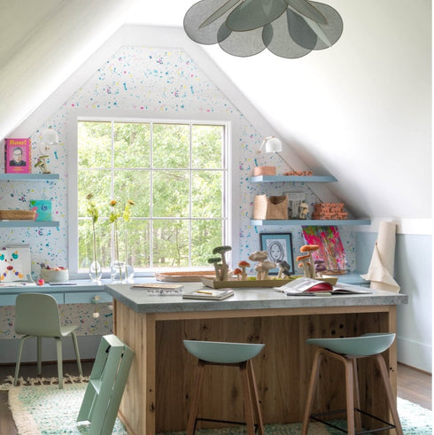 Dropcloth Wallpaper Azure