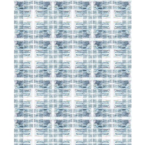 Trendy High quality White ground with blue magic patchwork wallpaper Turqsa by Kerri Rosenthal - designer wall paper