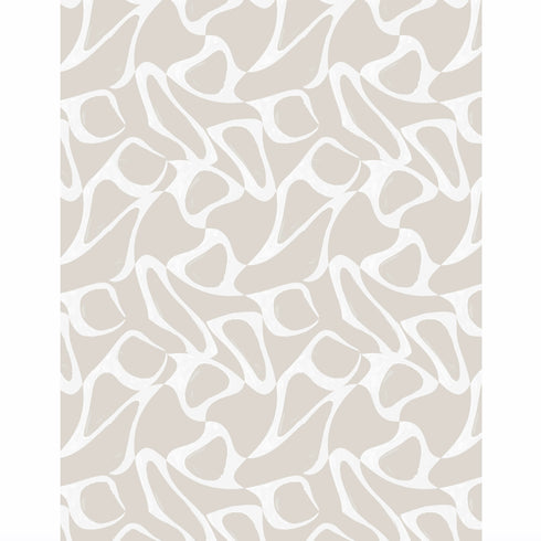 Maze taupe cotton oyster linen fabric - Kerri Rosenthal