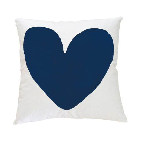 Indigo blue My Heart cute decorative throw pillows by Kerri Rosenthal
