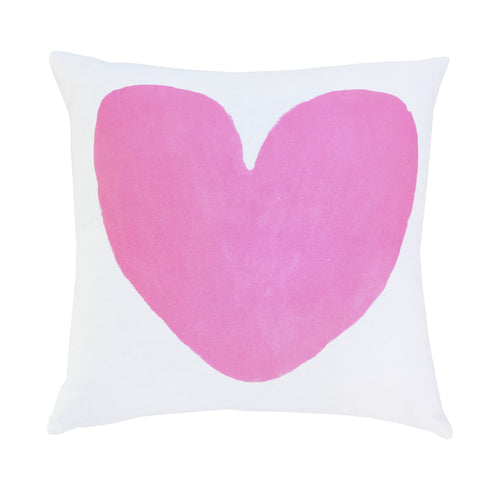 Pop pink My Heart cute decorative throw pillows by Kerri Rosenthal