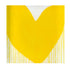 Yellow Mad Love Drippy Heart Block of Love by Kerri Rosenthal. Blocks of Love are signed, mini editions of Kerri Rosenthal's artwork mounted on 3/4" plexiglass acrylic block