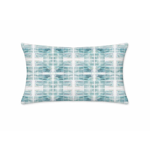 Magic Patchwork turqs blue rectangular lumbar decorative throw pillow by Kerri Rosenthal