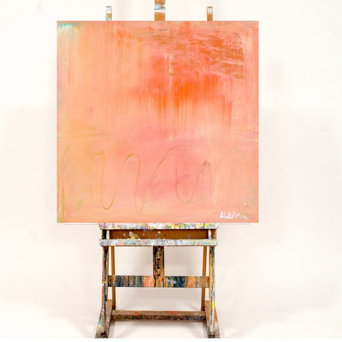 Malibu Sunrise multicolor original painting on stretched canvas - Unique wall original artwork gifts for the living room, bedroom or home decor by Kerri Rosenthal