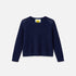 Malibu navy blue sweater in 100% cotton with a heart applique - Shop women's navy sweater by Kerri Rosenthal
