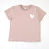 short sleeve mauve pink tee with white imperfect drippy heart graphic tees - cute t-shirts by Kerri Rosenthal