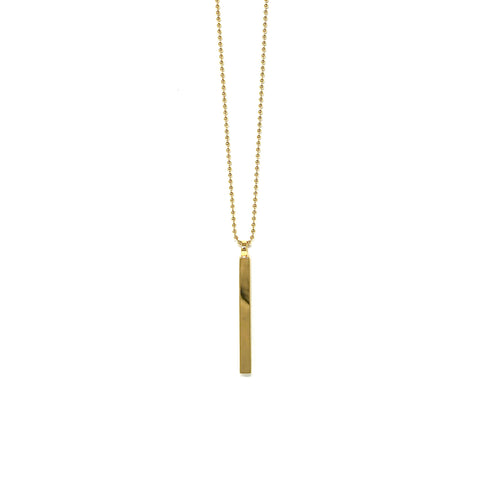 Mercer gold bar necklace pendant crafted in luxe brass plate - Shop cute women's necklaces by Kerri Rosenthal