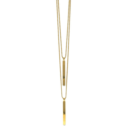 Mercer gold bar necklace crafted in luxe brass plate - Shop cute women's necklaces by Kerri Rosenthal