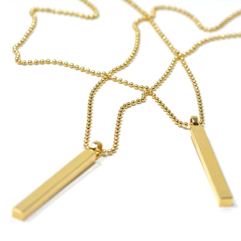 Mercer gold bar necklace crafted in luxe brass plate - Shop cute women's necklaces by Kerri Rosenthal
