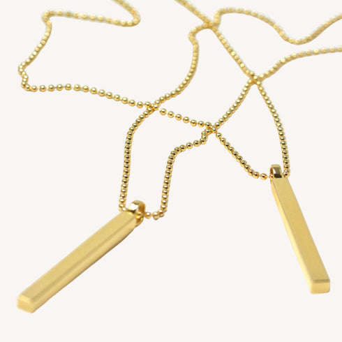 Mercer gold bar necklace crafted in luxe brass plate - Shop cute women's necklaces by Kerri Rosenthal