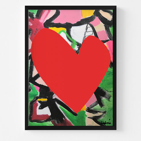 Merriment multicolor wall art print - Shop unique wall artwork decor in black frame