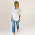 Mia ruffle button-up white shirt in 100% cotton with a tiny heart - Shop women's button-down shirts by Kerri Rosenthal