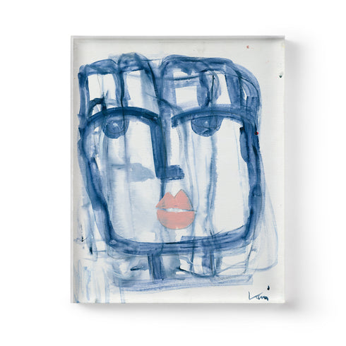 Modern abstract Tiki Indigo wall art print - Perfect for living room or home decor wall framed artwork by Kerri Rosenthal