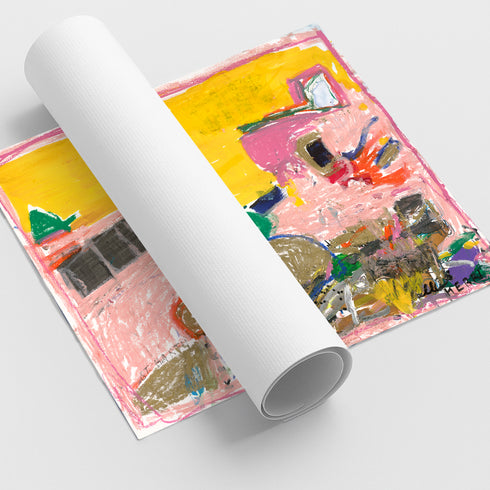 Mon Paradis colorful abstract wall art print. Shop unique wall artwork decor by Kerri Rosenthal