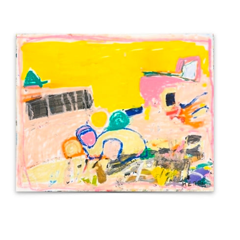 Mon Paradis multicolor original painting on paper - Shop unique original artwork gifts for the living room, bedroom or any space home decor by Kerri Rosenthal