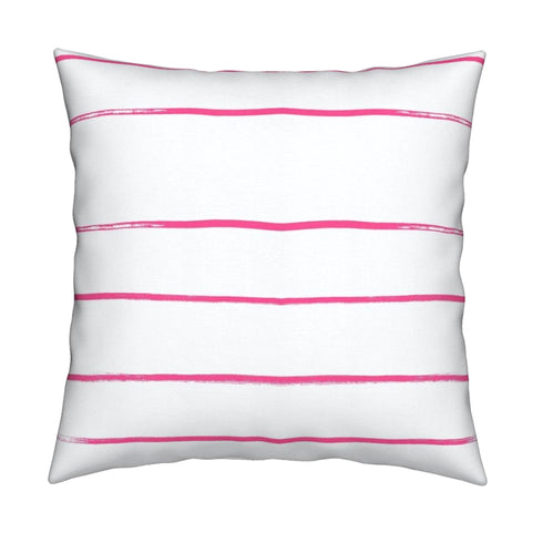 Mr. Sharpie pink striped cute square decorative throw pillow by Kerri Rosenthal