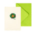 Mr. Smiley Wreath greeting card by Kerri Rosenthal, a colorful mini artwork design sold as a 6-pack stationery set with green envelope.