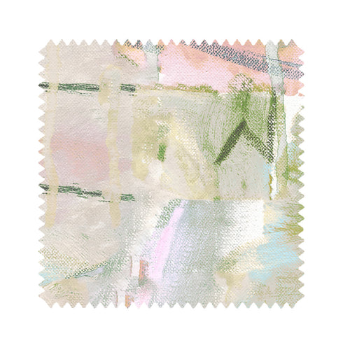 Multicolor Love Grows Here Fabric custom printed on luxe oyster linen or a cotton linen blend - Unique designer high-quality fabrics by Kerri Rosenthal