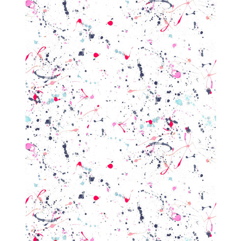 Multicolor jumbo dropcloth fabric printed on luxe oyster linen or a cotton linen blend - Unique designer high-quality fabrics by Kerri Rosenthal