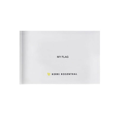 The Back of Kerri Rosenthal's My Flag Block of Love is mini art encased in 4" x 4" plexiglass