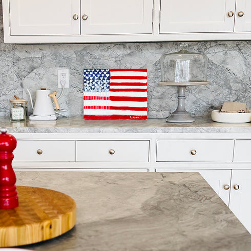 My Flag mini canvas wall art print. Perfect for living room or home decor - Modern contemporary wall artwork by Kerri Rosenthal
