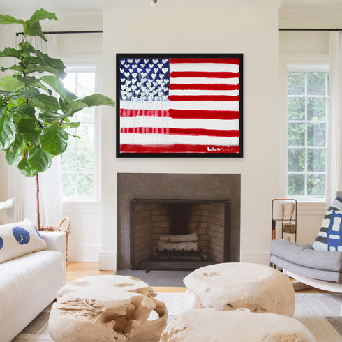 My Flag wall art print. Perfect for living room or home decor - Modern contemporary wall artwork by Kerri Rosenthal