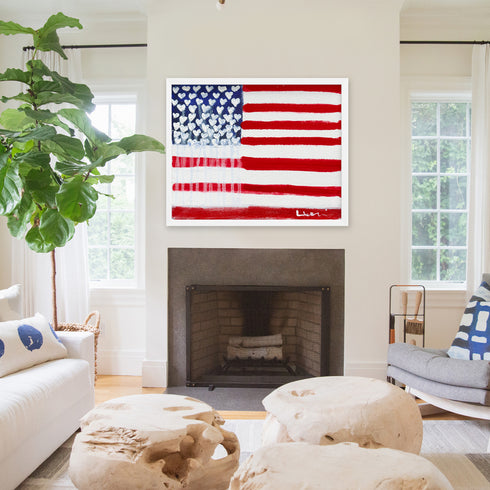 My Flag wall art print. Perfect for living room or home decor - Modern contemporary wall artwork by Kerri Rosenthal