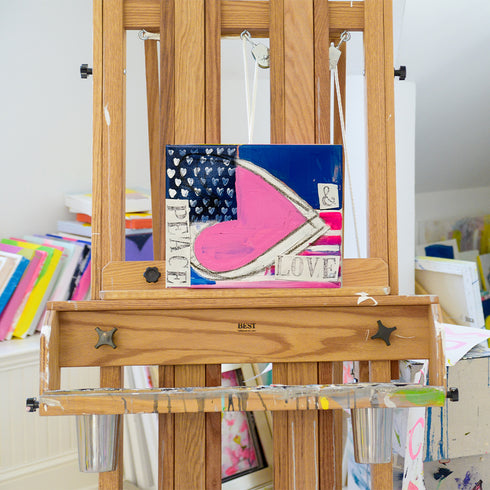 My heart my flag multicolor original painting wall artwork - Unique artwork gifts for living room, bedroom or any space wall art decor