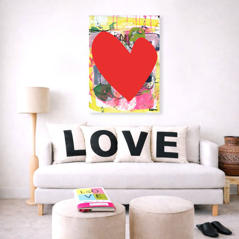 Mystery Lover multicolor wall art print and Love throw pillows - Shop unique wall artwork decor and throw pillows for the living room