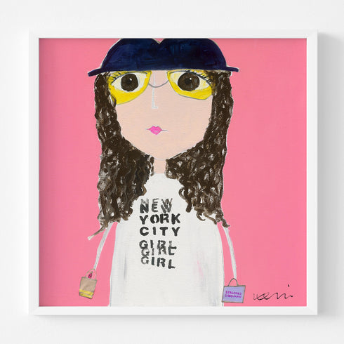 NYC Girl Too art print painted by Kerri Rosenthal, for modern home decor living, dining, family, entry, bedroom and more
