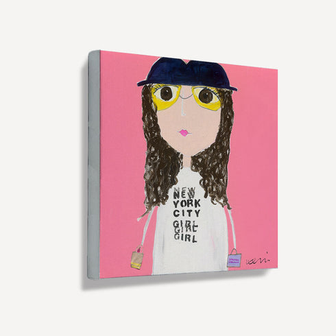 NYC Girl Too art print painted by Kerri Rosenthal, for modern home decor living, dining, family, entry, bedroom and more