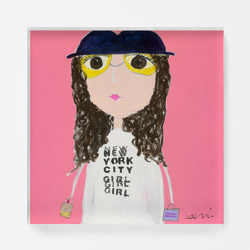 NYC Girl Too art print painted by Kerri Rosenthal, for modern home decor living, dining, family, entry, bedroom and more