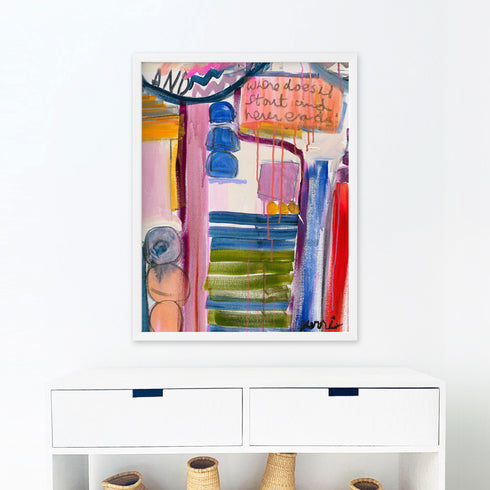 Never Ends is a colorful abstract art print painted by Kerri Rosenthal, for modern home decor living, dining, family, entry, bedroom and more.