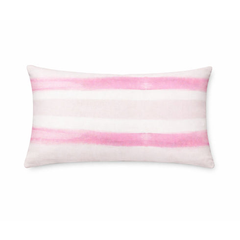 Nikki pink striped lumbar throw pillow - Cute decorative modern throw pillows by Kerri Rosenthal