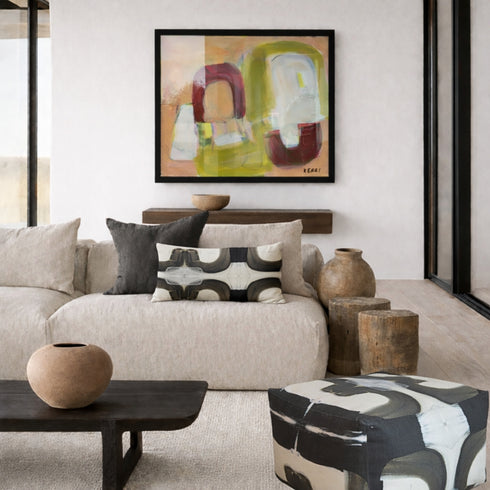 Black carbon Nineteen rectangular lumbar throw pillows on couch - Shop modern throw pillows by Kerri Rosenthal