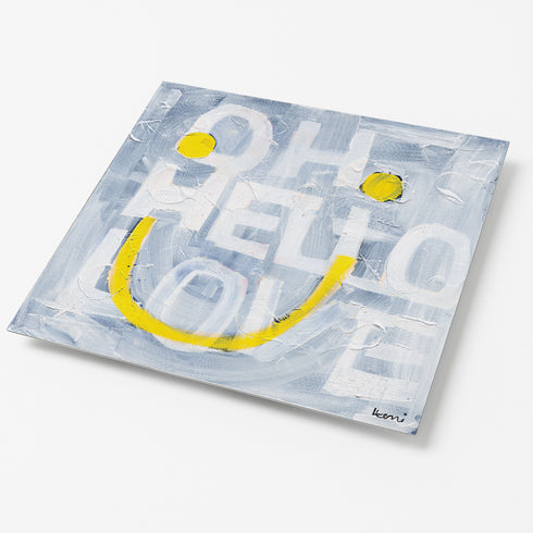 Oh Hello Smiley colorful word wall art print artwork - Shop word artwork decor for the living room by Kerri Rosenthal