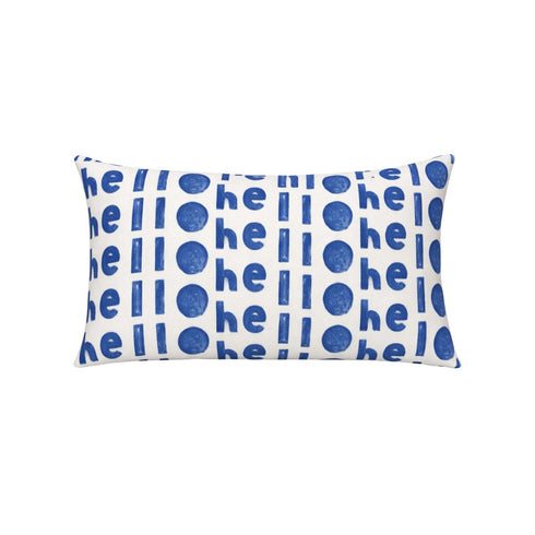 Oh Hi blue decorative rectangular lumbar throw pillow - Shop linen throw pillows by Kerri Rosenthal
