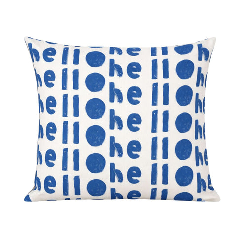 Oh Hi white and blue cute decorative throw pillow - Shop modern throw pillows by Kerri Rosenthal