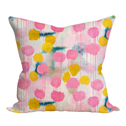 Raining Sun colorful multi oyster linen fabric - Kerri Rosenthal