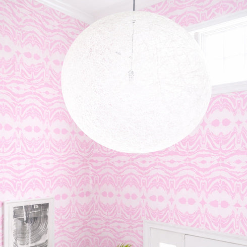 Pink Palm Ikat Wallpaper