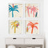Parrot Party Series of 4 wall art prints palm tree with colorful parrot original modern abstract contemporary coastal artwork by Kerri Rosenthal