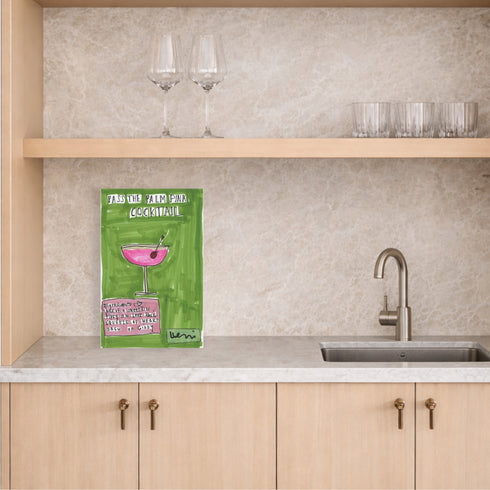 Pass the Palm Pink Cocktail abstract wall mini canvas - Shop abstract artwork for modern kitchen by Kerri Rosenthal