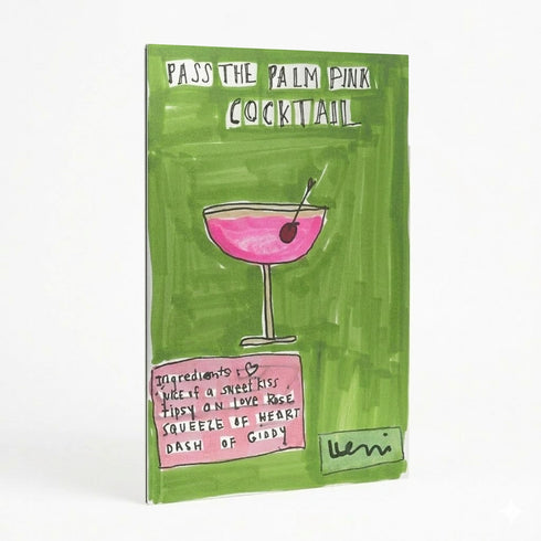 Pass the Palm Pink Cocktail colorful word wall art print artwork. Shop abstract artwork decor by Kerri Rosenthal.