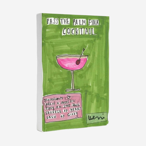 Pass the Palm Pink Cocktail colorful word wall art print. Shop abstract artwork decor for the living room by Kerri Rosenthal.