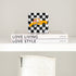 Peace & Love black and white block of Love acrylic mini art by Kerri Rosenthal's artwork