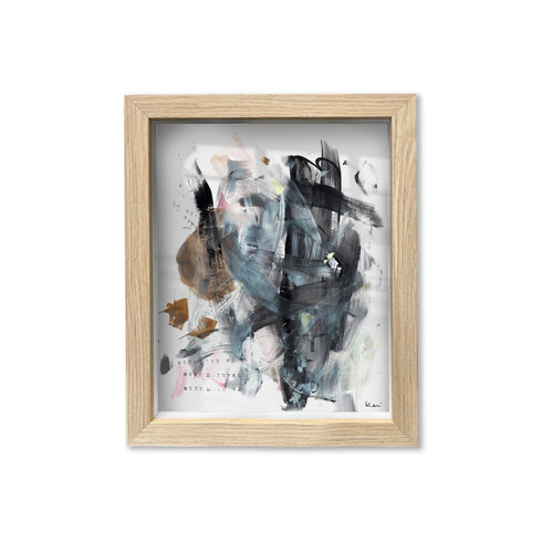 Perfect Mess Oak Shadow Box Art by Kerri Rosenthal - Unique artwork for living room wall decor