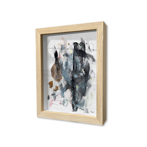Perfect Mess Oak Shadow Box Art by Kerri Rosenthal - Unique artwork for living room wall decor