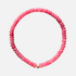 Perfect pink monochrome stone bead necklace is made of tinted jade & an 18K gold-plated bead, handmade in Switzerland.
